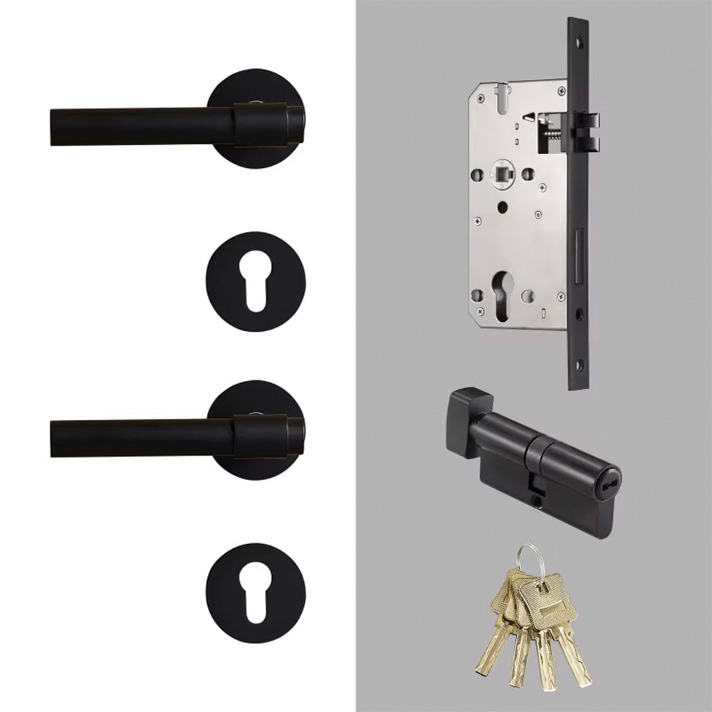 Dooroom Brass Lever Light Luxury Black Gold Modern Fashion Interior Room Bedroom Bathroom Solid Wood Door Lock Split Handle Knob