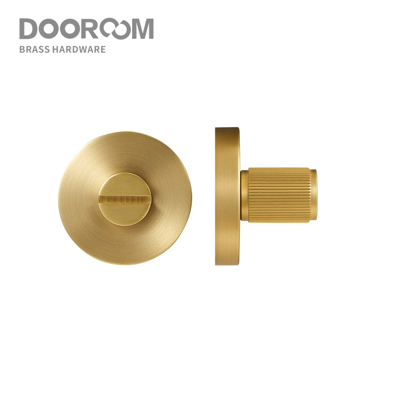 DOOROOM 黄铜门锁钥匙孔盖板带滚花条纹内门浴室旋钮