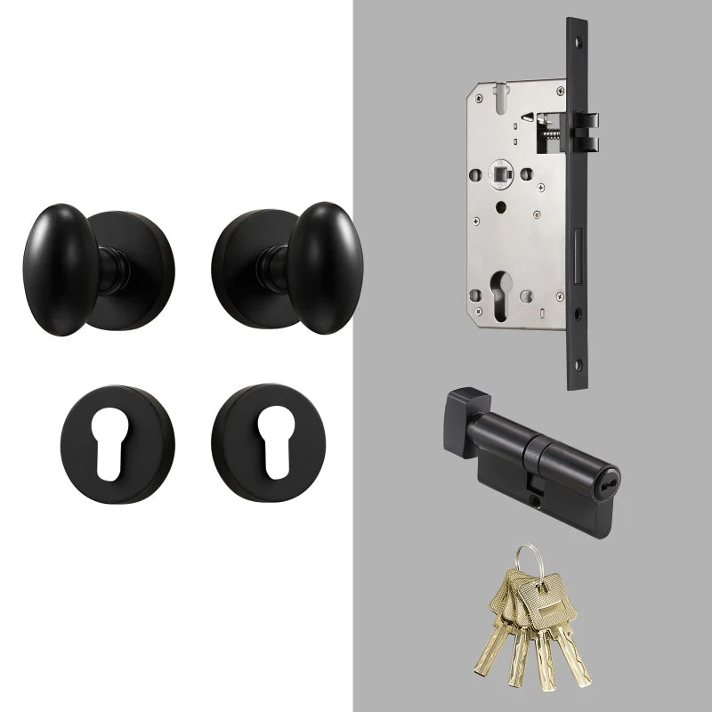 Dooroom Brass Door Lock Set Modern Interior Bedroom Bathroom Double Wood Door Lever Set Dummy Privacy Passage Hidden Door Lock