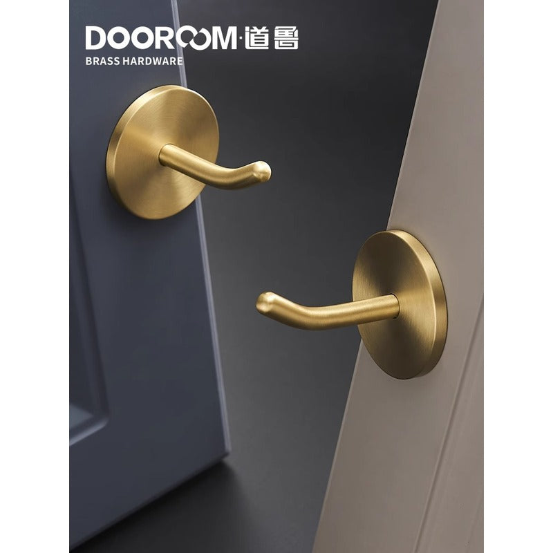 Dooroom Brass Punch Free Bearing Hooks Bathroom Indoor Kitchen Hallway Wall Clothes Hooks Wall Hangings Row Hooks Nordic