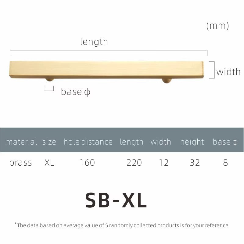 Dooroom Dulu Brass Furniture Handles Modern Wardrobe Dresser Cupboard Drawer Cabinet Door Long Square Black/Gold Pulls Knobs