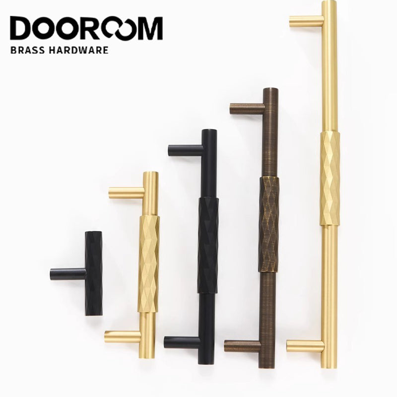 Dooroom Brass Furniture Handles Hammered Matt Brushed Nickel Cupboard Wardrobe Dresser Shoe Box Drawer Cabinet Round T bar Knobs