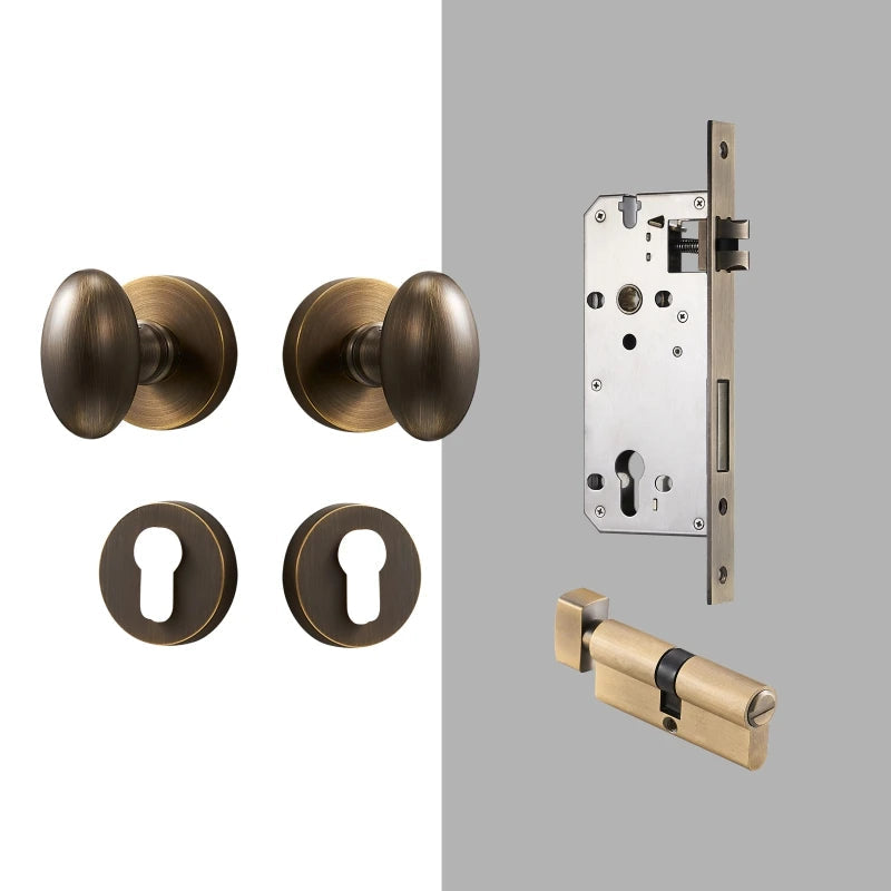 Dooroom Brass Door Lock Set Modern Interior Bedroom Bathroom Double Wood Door Lever Set Dummy Privacy Passage Hidden Door Lock