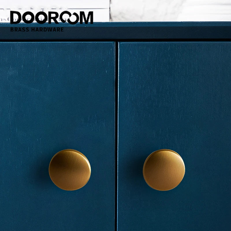 DOOROOM Drawer Small Knobs Multiple Funiture Cabinet Handles Modern Simple Round Cupboard Door Knobs Golden Wardrobe Pulls