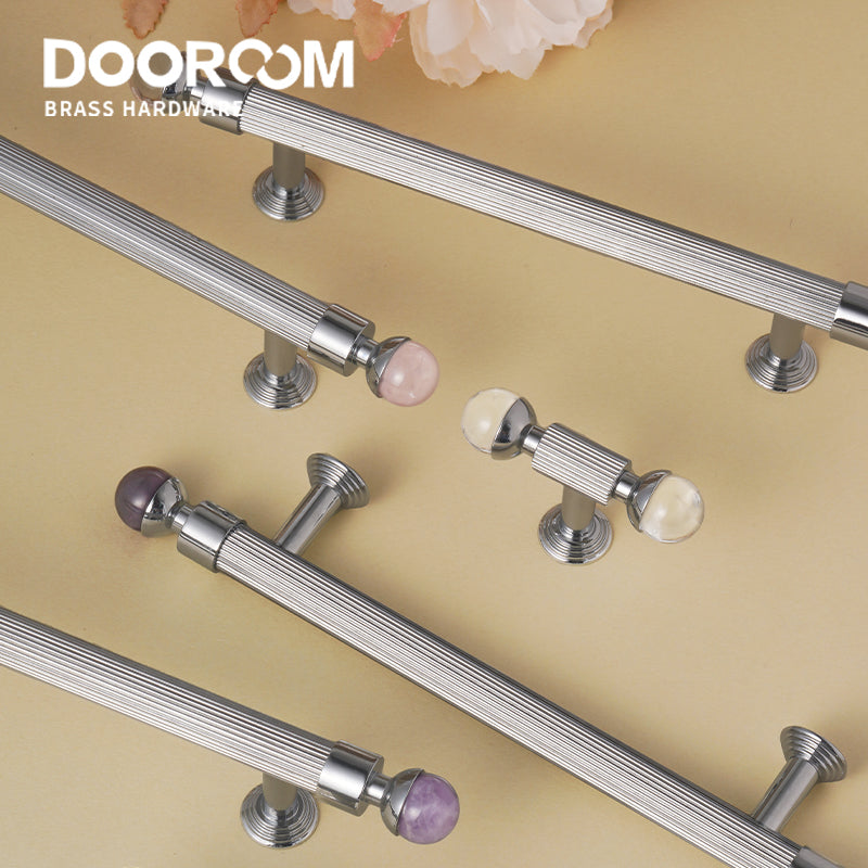 DOOROOM 黄铜家具把手金色橱柜衣橱拉手 T 型亚克力厨房现代衣柜抽屉门把手