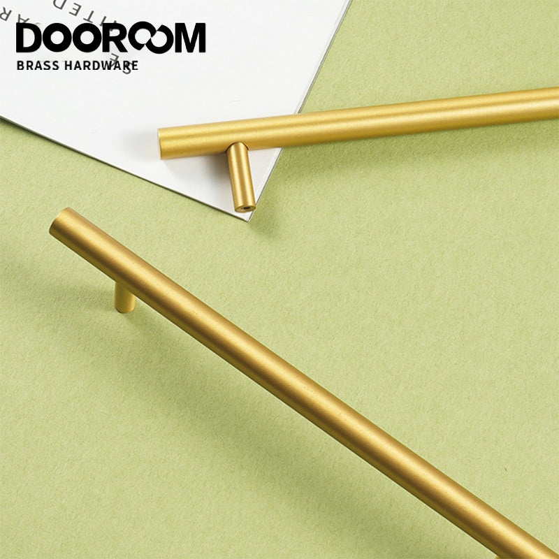 Dooroom Yu'an Brass Furniture Handles Nordic Modern Pastoral Wardrobe Dresser Cupboard Drawer Cylinder Black/Gold Pulls Knobs
