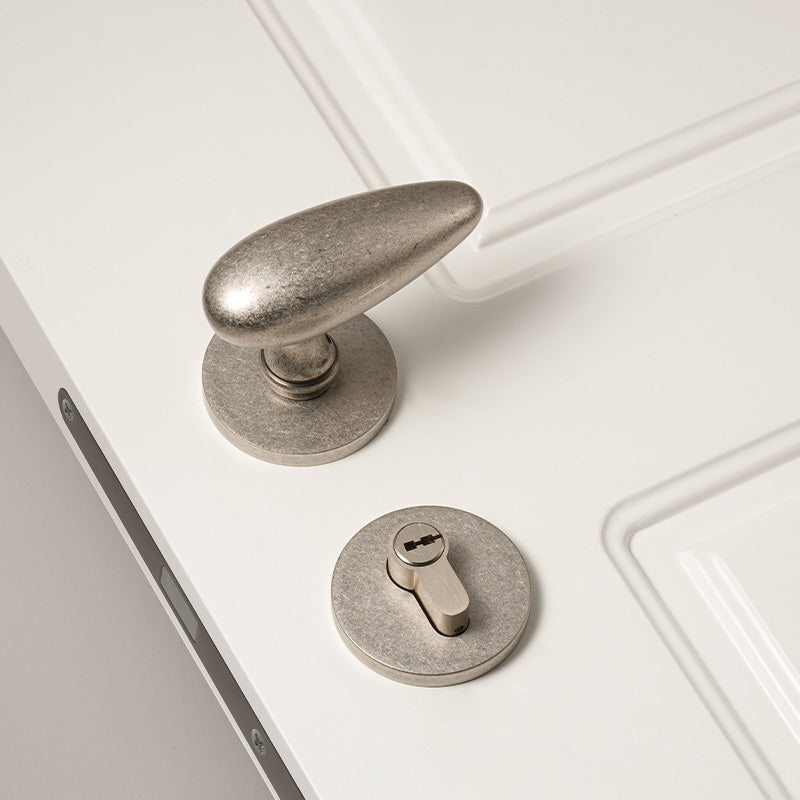 Dooroom Brass Door Lock Set Minimalist Ancient Silver Interior Bedroom Bathroom Dummy Privacy Passage Hidden Door Lock