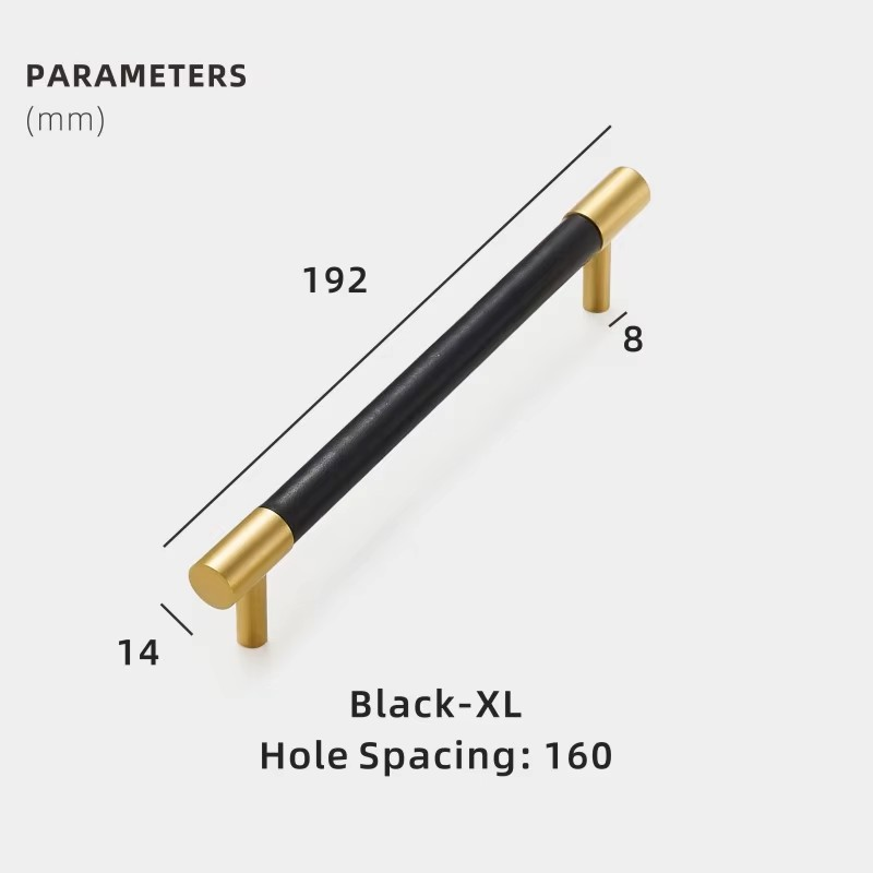 Dooroom Brass Furniture Handles Real Leather Nordic Simple Pulls Cupboard Wardrobe Dresser Shoe Box Drawer Wine Bar Cabinet Knob
