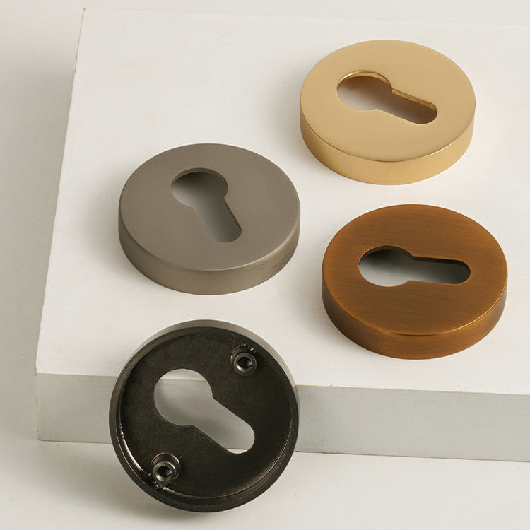 DOOROOM Brass Door Handle Accessories Euro Cylinder Escutcheon Rose Cover Matt Brass Antique Bronze Black