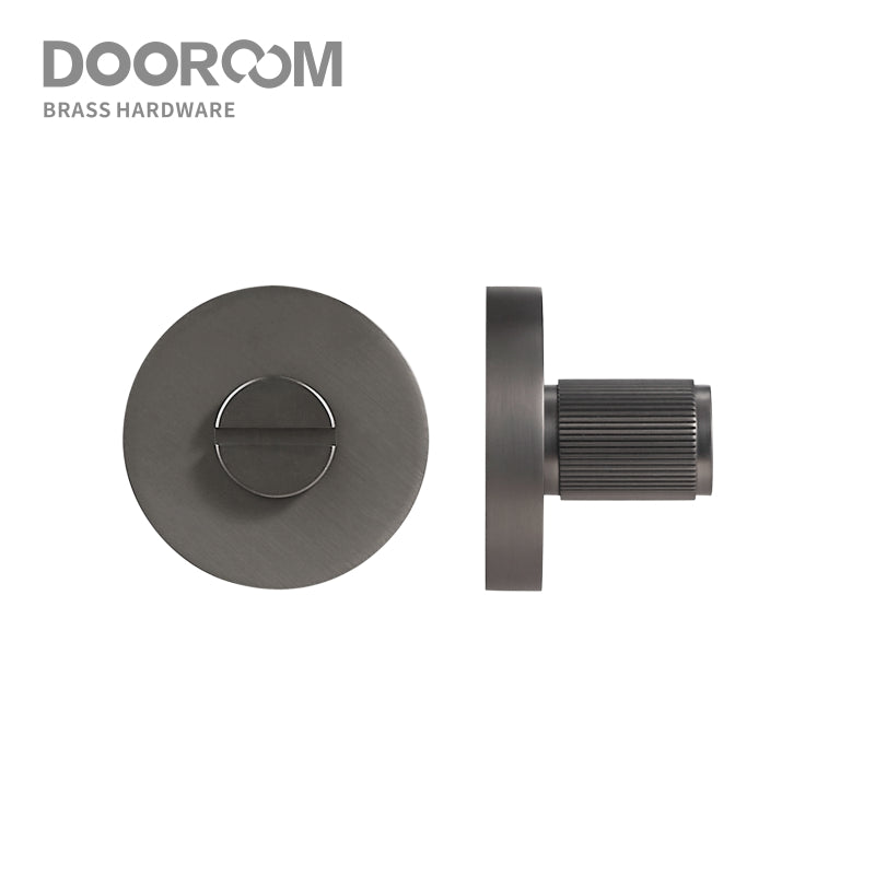 DOOROOM 黄铜门锁钥匙孔盖板带滚花条纹内门浴室旋钮
