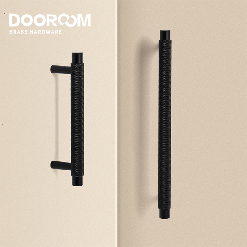 Dooroom Brass Furniture Handles Modern Knurled Antique Brass Cupboard Wardrobe Dresser Shoe Box Drawer Cabinet Knobs T-Bar