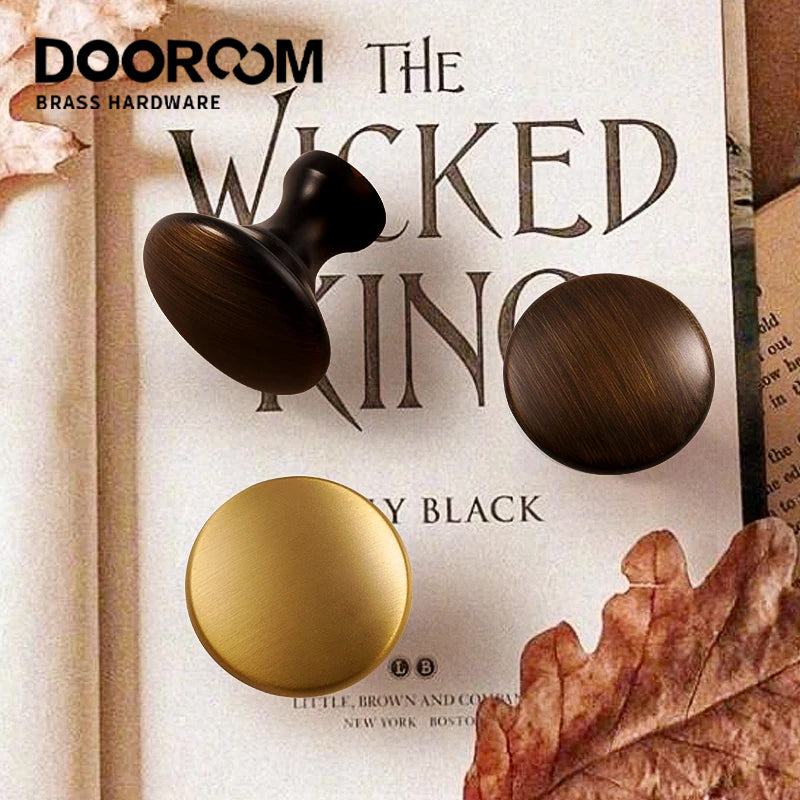 DOOROOM Drawer Small Knobs Multiple Funiture Cabinet Handles Modern Simple Round Cupboard Door Knobs Golden Wardrobe Pulls
