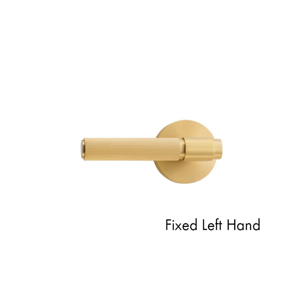DOOROOM US Standard for 2-1/8" Brass Privacy Passage Stripe Door Lock Set Gold Black Antique Bronze Optional Round Panel