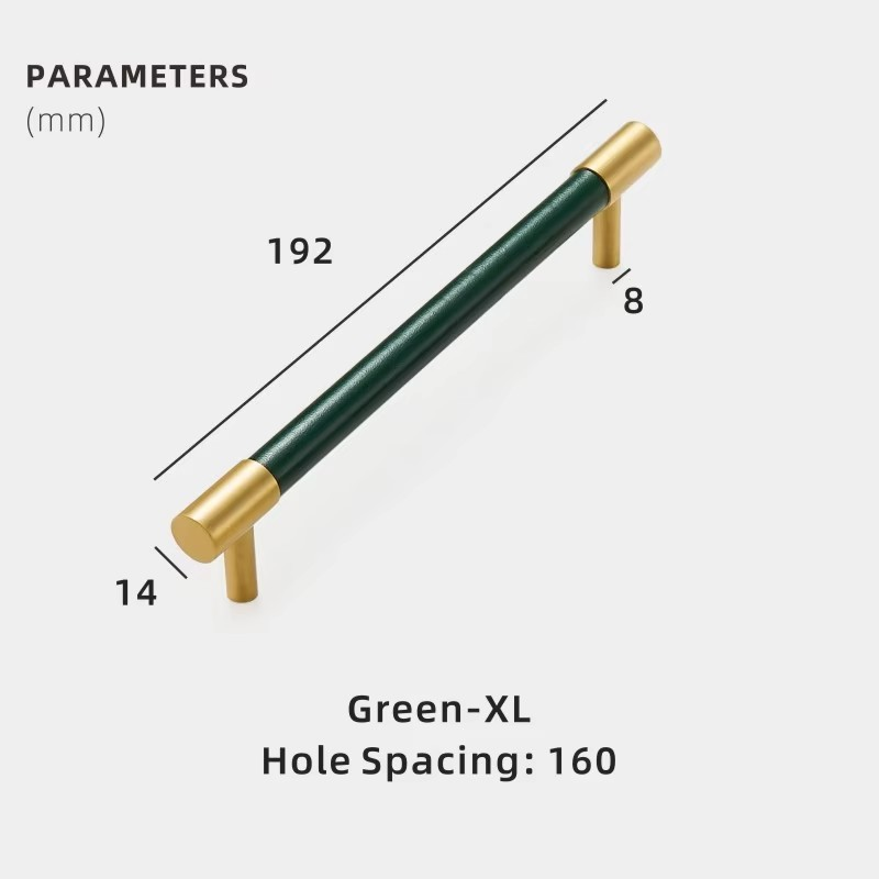 Dooroom Brass Furniture Handles Real Leather Nordic Simple Pulls Cupboard Wardrobe Dresser Shoe Box Drawer Wine Bar Cabinet Knob