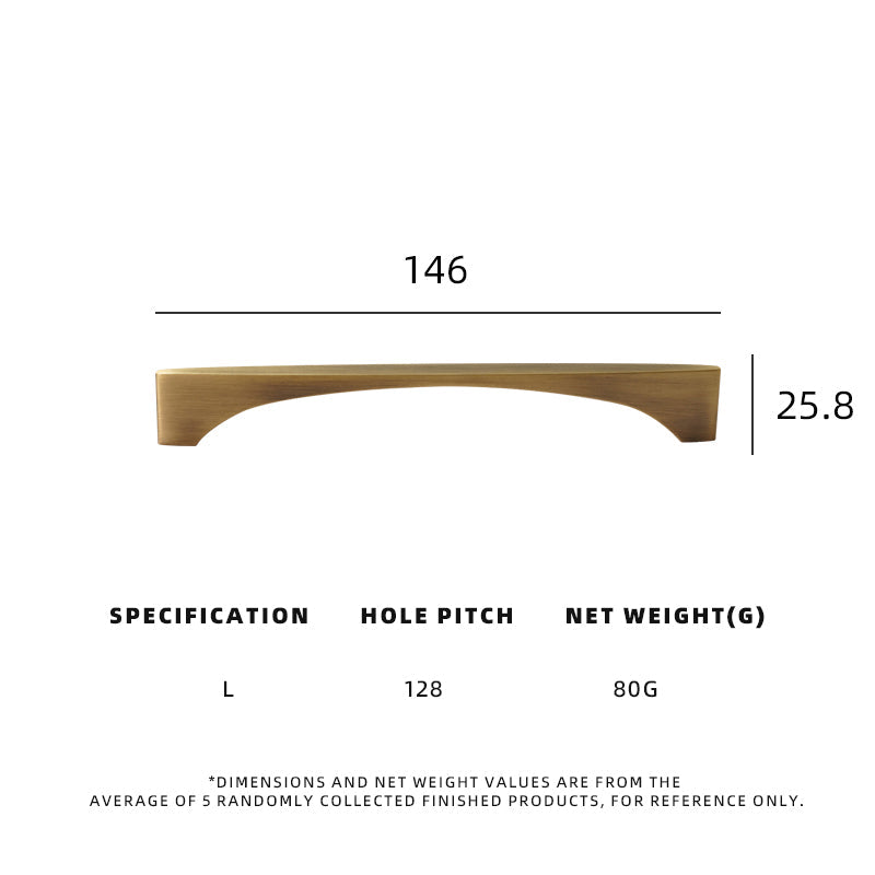DOOROOOM High Quality Solid Brass Handle Minimalist Design Window Cabinet Door Drawer Kitchen Handle