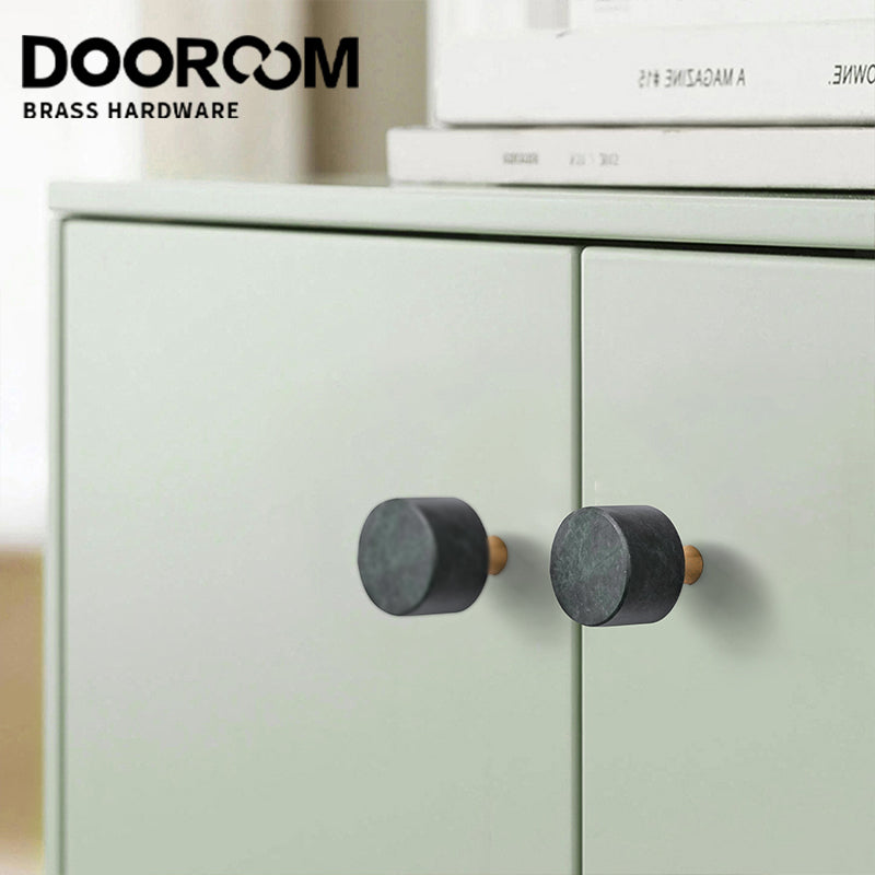 Dooroom Brass Marble Crystal Stone Furniture Handles White Green Long Round Pulls Cupboard Wardrobe Dresser Drawer Cabinet Knobs