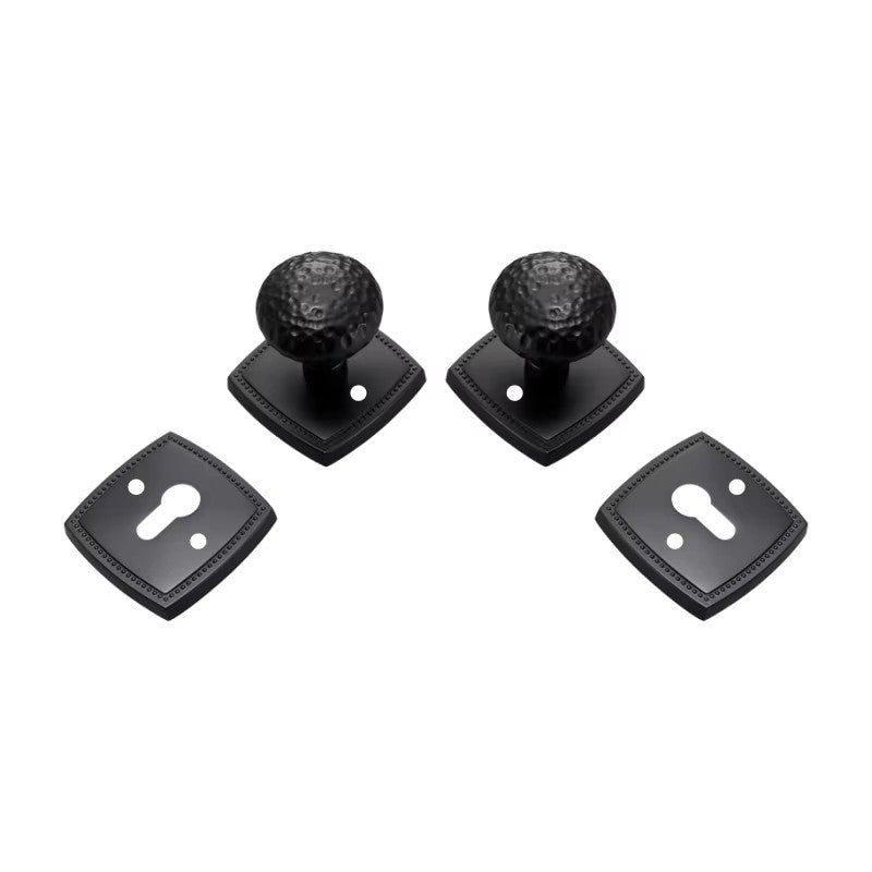 Dooroom Brass Door Lock Set Hammered Modern Bedroom Bathroom Double Lever Dummy Privacy Passage Hidden Handle Knob