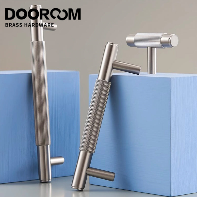 Dooroom Brass Stripe Furniture Handles Modern Brass Grey Wardrobe Dresser Cupboard Cabinet Drawer Shoe Box Wine Bar Pulls Knobs