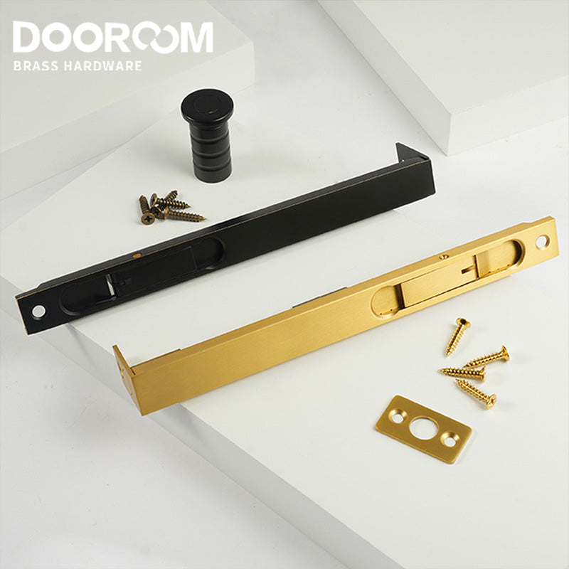 DOOROOM 全新黄铜推拉门锁套装把手美式推拉式室内客厅浴室阳台厨房安全滑轨