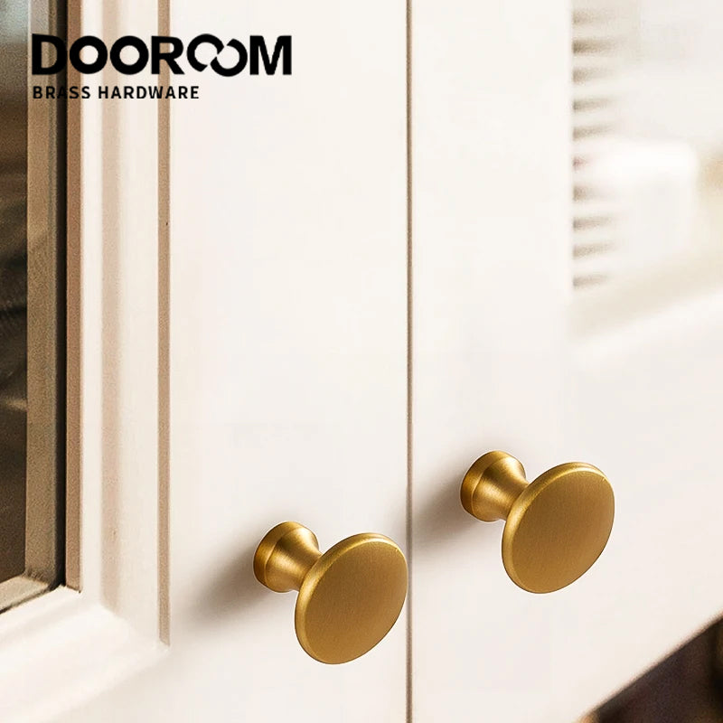 DOOROOM Drawer Small Knobs Multiple Funiture Cabinet Handles Modern Simple Round Cupboard Door Knobs Golden Wardrobe Pulls