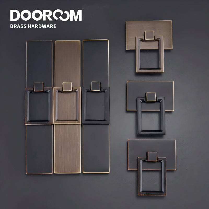 Dooroom Brass Furniture Handle Wardrobe Dresser Cupboard Cabinet Drawer Pull Modern Southeast Asia HK American Knob Black Bronze