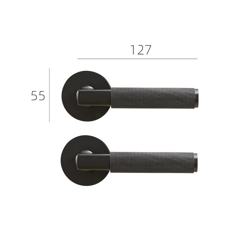 DOOROOM brass knurled thumb turn key latch lever handle cylinder key escutcheon passage room lock