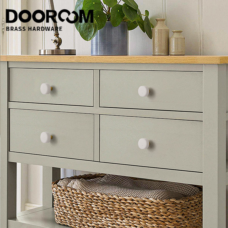 Dooroom Brass Marble Crystal Stone Furniture Handles White Green Long Round Pulls Cupboard Wardrobe Dresser Drawer Cabinet Knobs