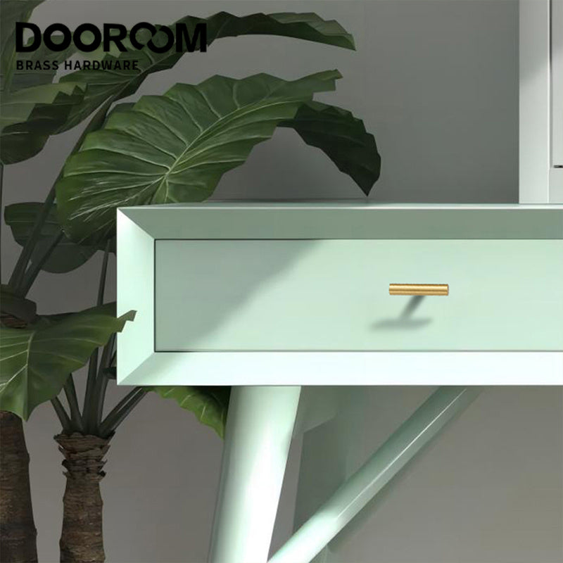Dooroom Yu'an Brass Furniture Handles Nordic Modern Pastoral Wardrobe Dresser Cupboard Drawer Cylinder Black/Gold Pulls Knobs