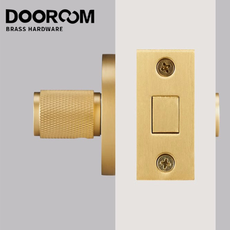 DOOROOM Solid Brass Copper knob BK One Word Emergency Sliding Door Lock Copper Wire Black Bathroom Sliding Door Lock Copper
