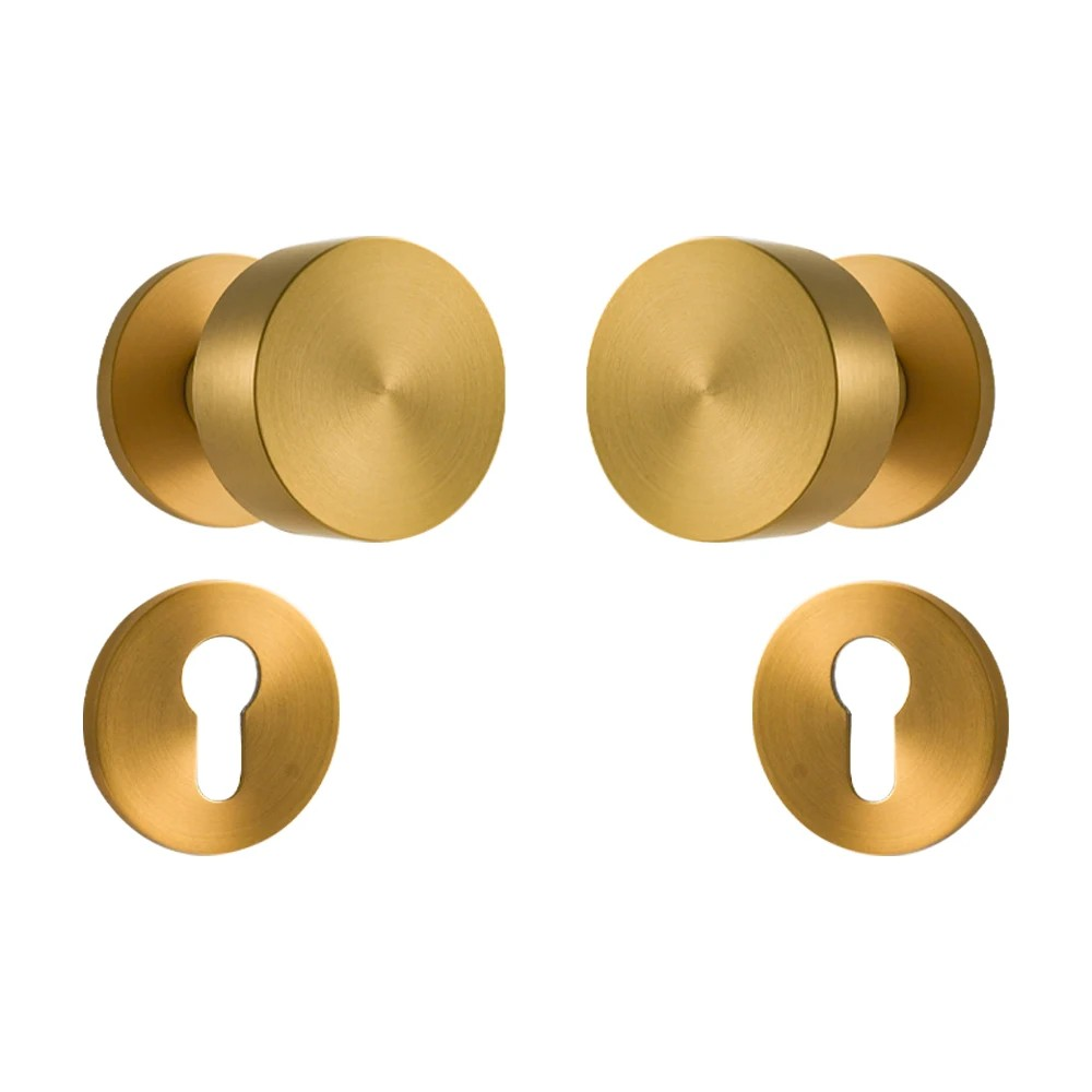 Dooroom Brass Door Lock Set Modern Brass Black Nickel Interior Bedroom Bathroom Double Wood Door Lever Set Dummy Handle Passage