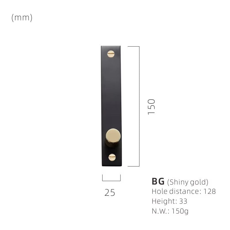 Dooroom Brass Furniture Knurled Unfold/Conceal Install Modern Gold Black Wardrobe Dresser Cupboard Cabinet Drawer Pulls  bar
