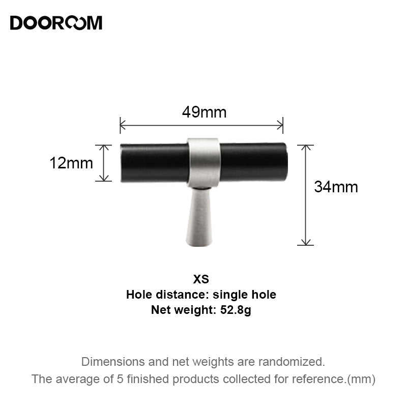 Dooroom Brass Furniture Handles T-bar Light Luxury Fashion Black Gold Silve Wardrobe Dresser Cupboard Cabinet Drawer Pulls