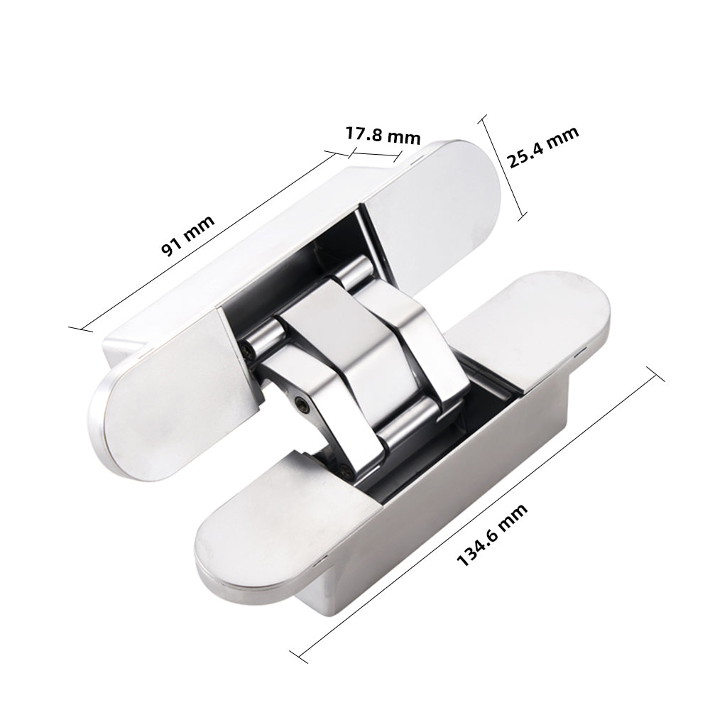 DOOROOM Brass Invisible Door Hinge Hidden Solid Wood Door Folding Door Hidden Cross 3D Hinges Gold Black Bright Chrome Hardware