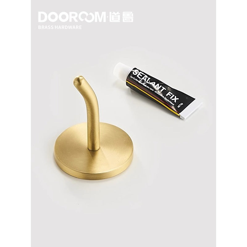 Dooroom Brass Punch Free Bearing Hooks Bathroom Indoor Kitchen Hallway Wall Clothes Hooks Wall Hangings Row Hooks Nordic
