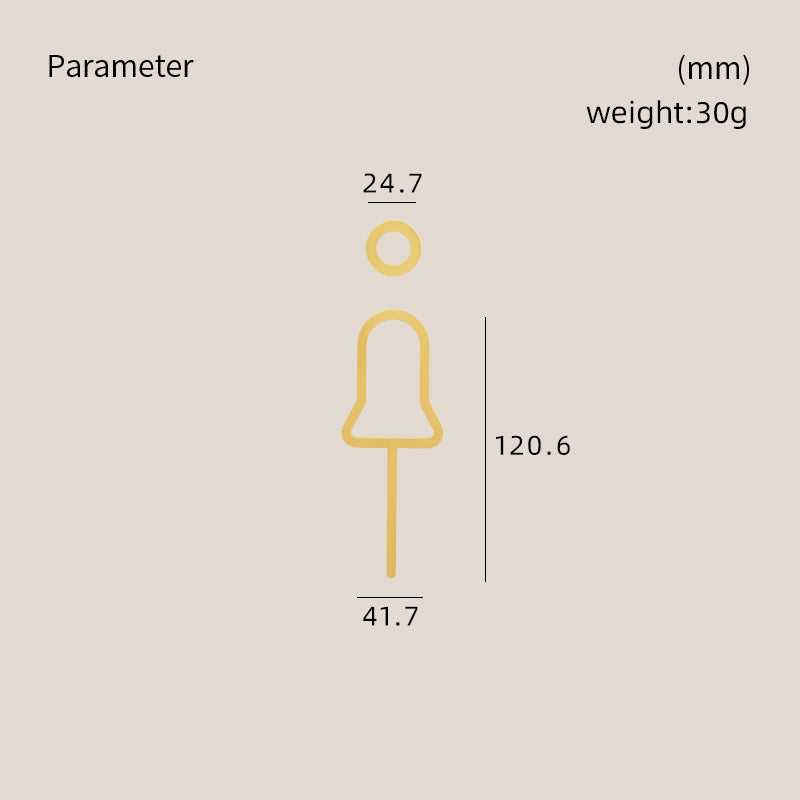 DOOROOM Brass Male And Female Logos Shopping Mall Fitting Changing Room Gender Prompt Toilet Identification Gender Marker