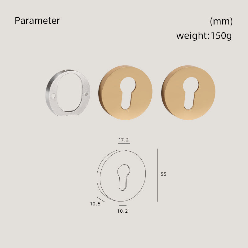 DOOROOM Brass Door Handle Accessories Euro Cylinder Escutcheon Rose Cover Matt Brass Antique Bronze Black