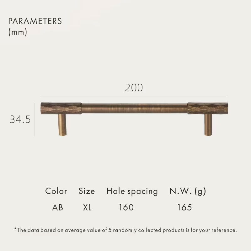 Dooroom Brass Furniture Handles Modern Hammered Long Pulls Cupboard Wardrobe Dresser Shoe Box Drawer Cabinet Round Knobs