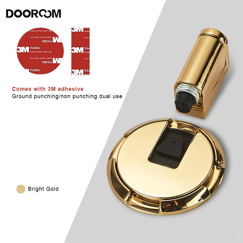 DOOROOM Windproof Door Stopper Indoor Heavy Duty Floor Stop Keep Door Open Mechanical NoDrilling Door Stopper with Screws