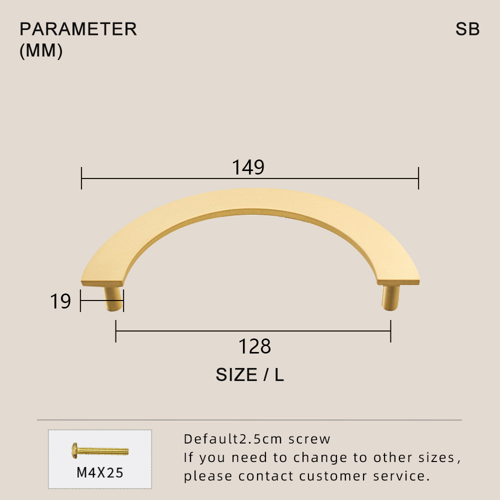 DOOROOM Brass Furniture Handles Modern Light Luxury Semi Circle Pulls Wardrobe Cupboard Armario Closet Gabinete Decoration
