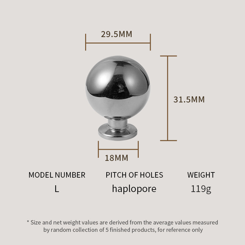 Dooroom Brass Rotundity High Quality Silver Furniture Wardrobe Dresser Cupboard Cabinet Door Drawer  Handle