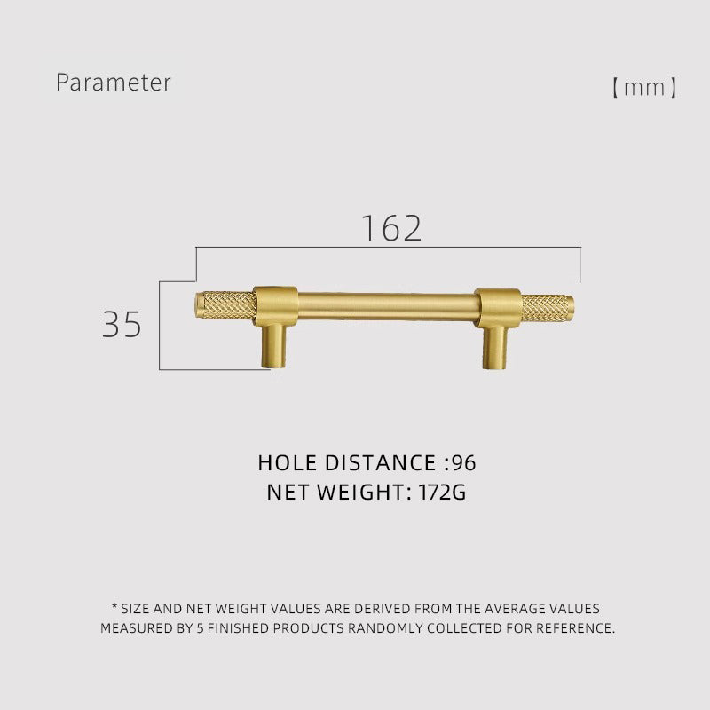 Dooroom Brass Furniture Handles T-bar Black Gold Knurled Textured Modern Italy Wardrobe Dresser Cupboard Cabinet Drawer Pulls