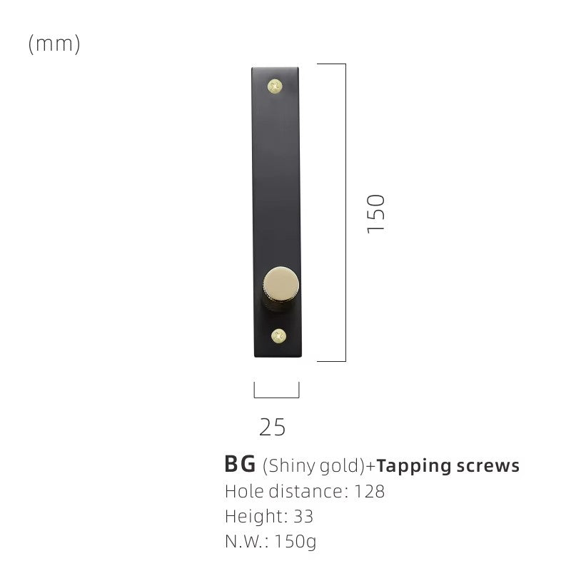 Dooroom Brass Furniture Knurled Unfold/Conceal Install Modern Gold Black Wardrobe Dresser Cupboard Cabinet Drawer Pulls  bar