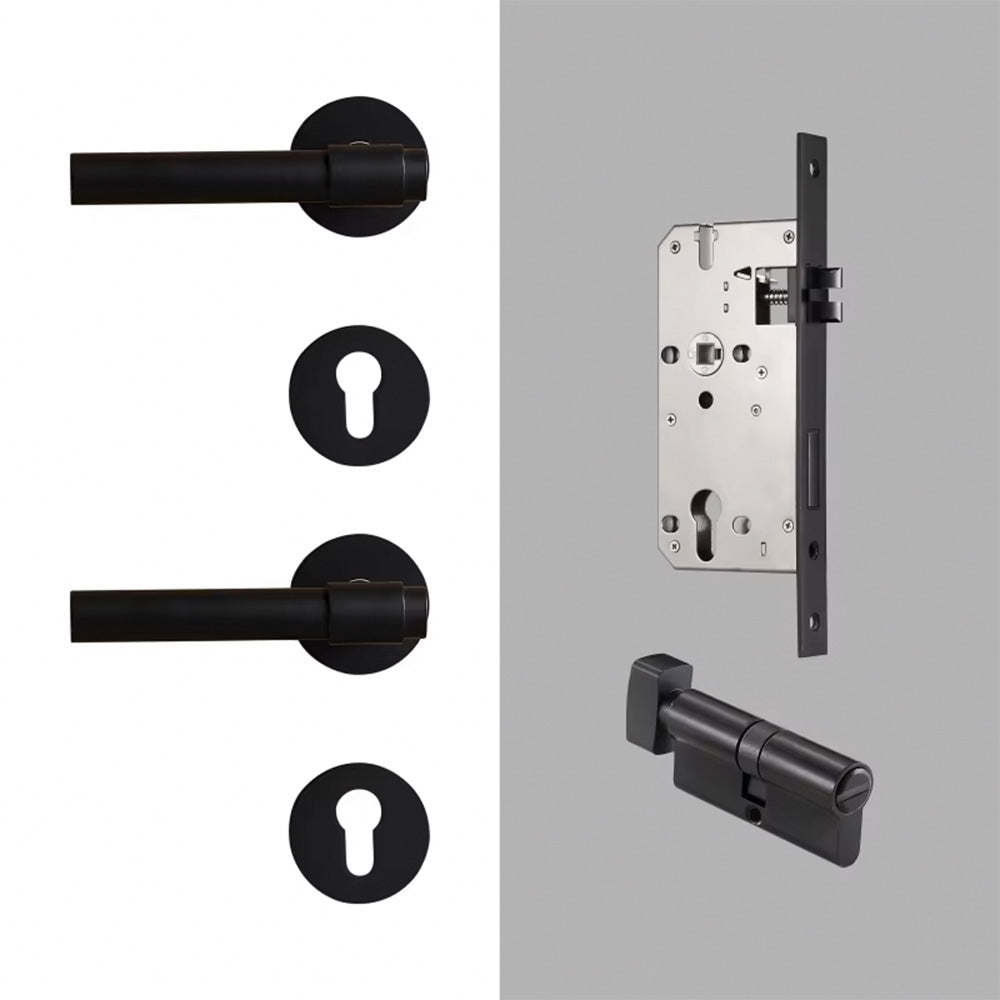 Dooroom Brass Lever Light Luxury Black Gold Modern Fashion Interior Room Bedroom Bathroom Solid Wood Door Lock Split Handle Knob