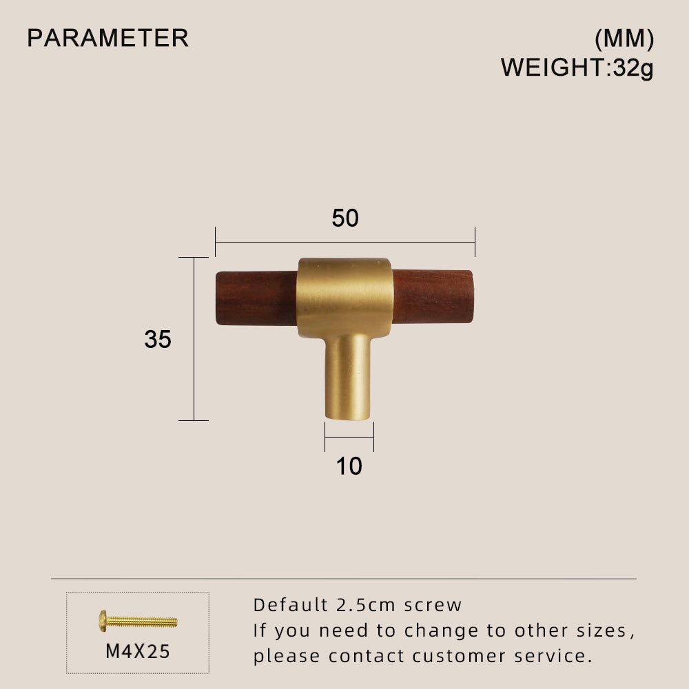 DOOROOM Brass Walnut Solid Wood Furniture Handles Closet Wardrobe Cupboard Dresser Nordic Drawer Knob Armario Modern Hardware