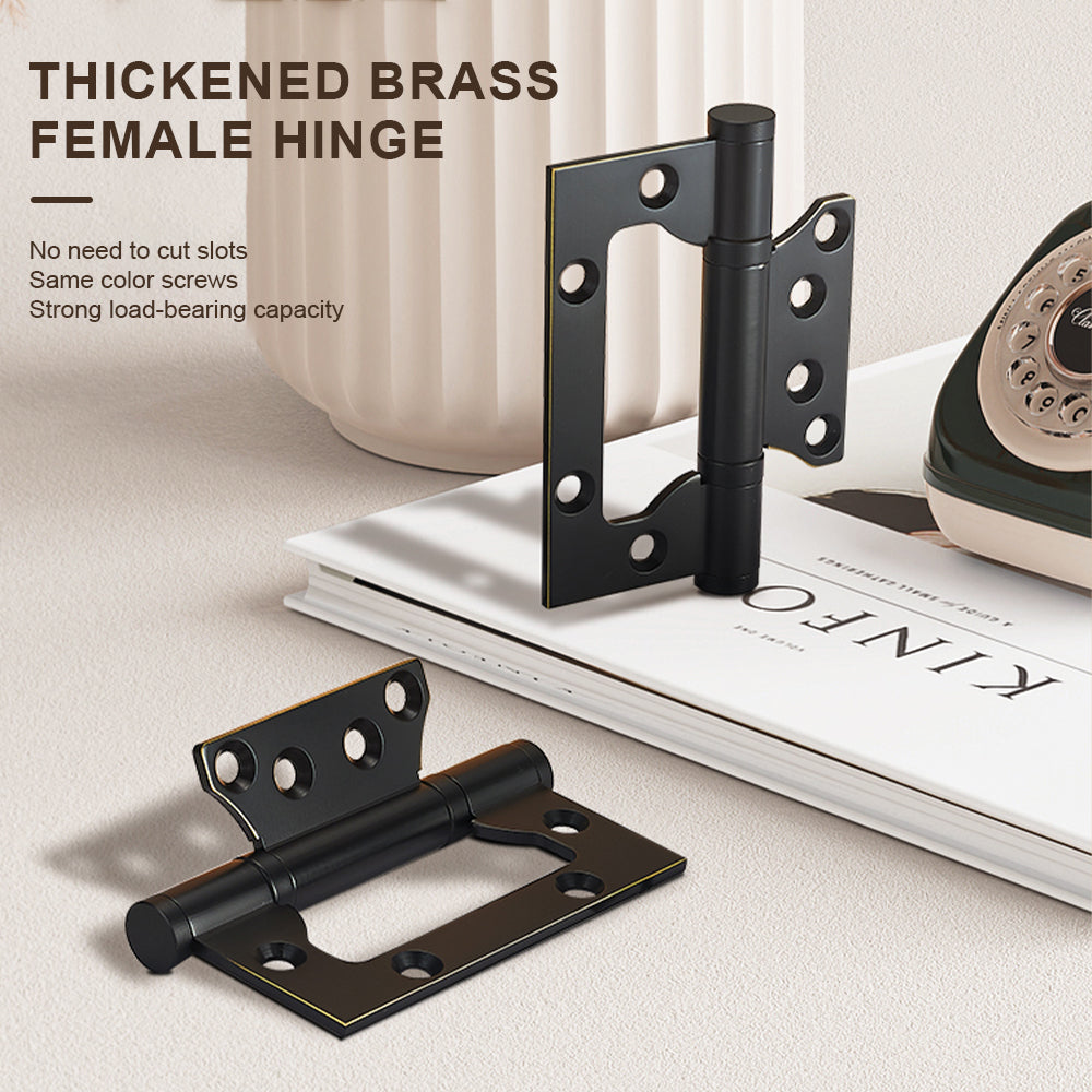 One Piece-Dooroom Brass Thick Bearing Hinges  Solid Wood Door American Black Gold Mute Hinges With Screws