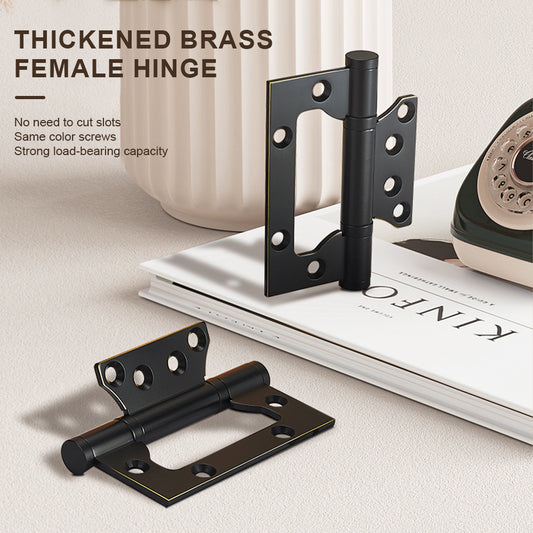One Piece-Dooroom Brass Thick Bearing Hinges  Solid Wood Door American Black Gold Mute Hinges With Screws