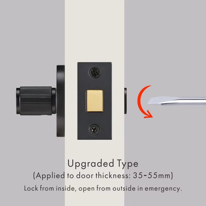 Dooroom Brass Linear Stripe Hidden Door Lock Set Living Room Bathroom Thumb Turn Matt Black Brushed Brass Open In Emergency