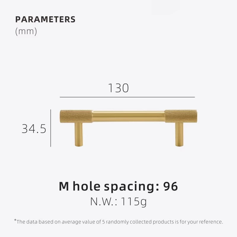 Dooroom Brass Knurling Furniture Handles Long Round Modern Pulls Cupboard Wardrobe Dresser Shoe Box Drawer Cabinet Wine Bar Knob