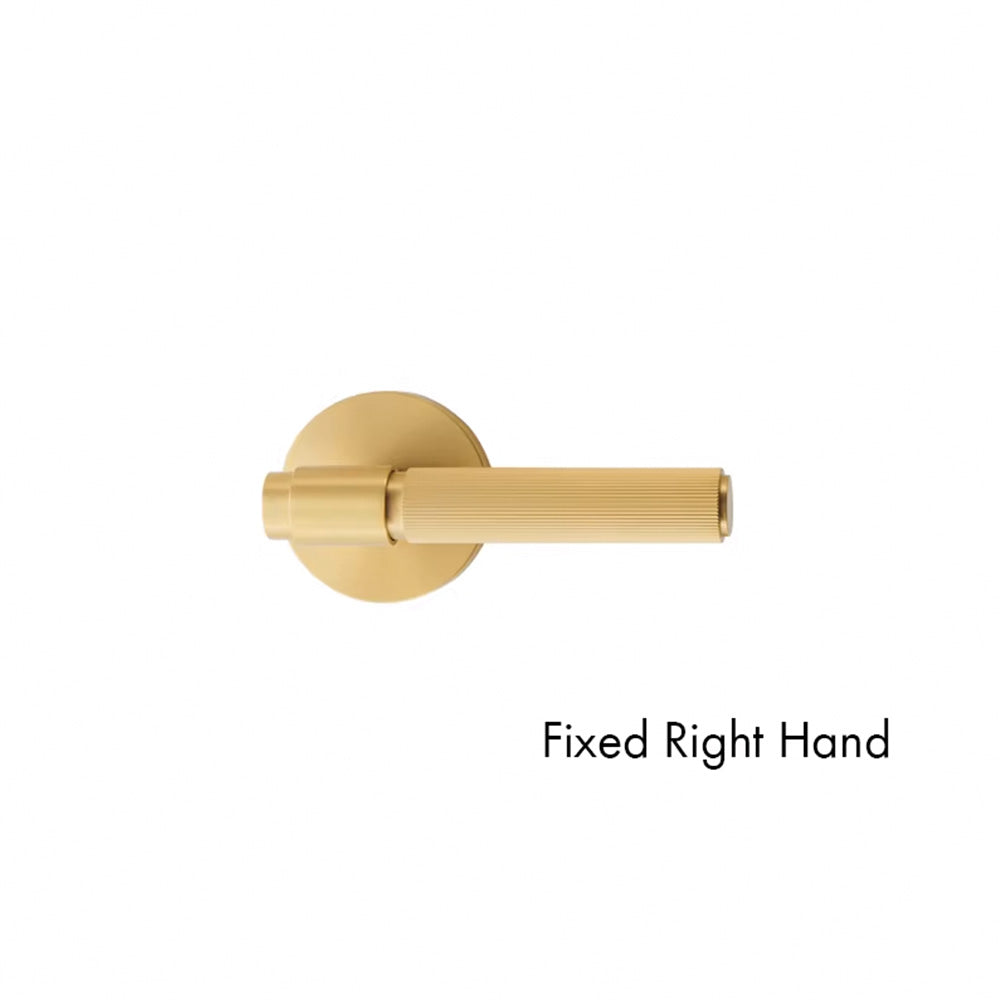 DOOROOM US Standard for 2-1/8" Brass Privacy Passage Stripe Door Lock Set Gold Black Antique Bronze Optional Round Panel