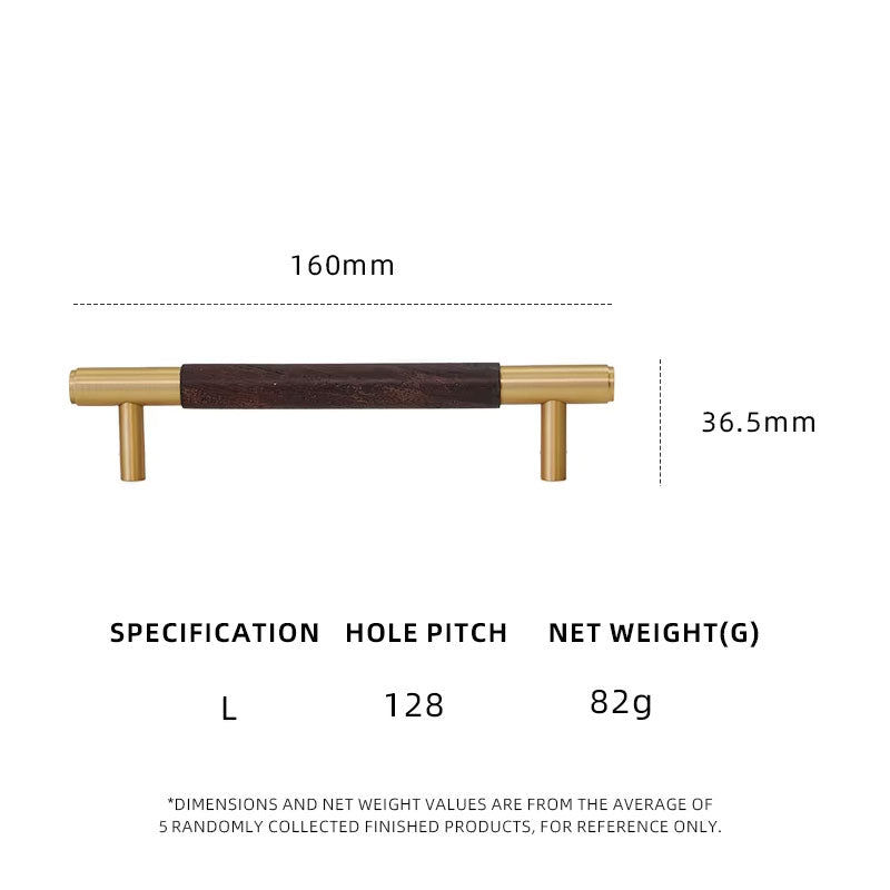 Dooroom Brass Black Walnut Furniture Handles Wardrobe Nordic Modern Simple Pull Cupboard Wardrobe Dresser Drawer Cabinet Knobs